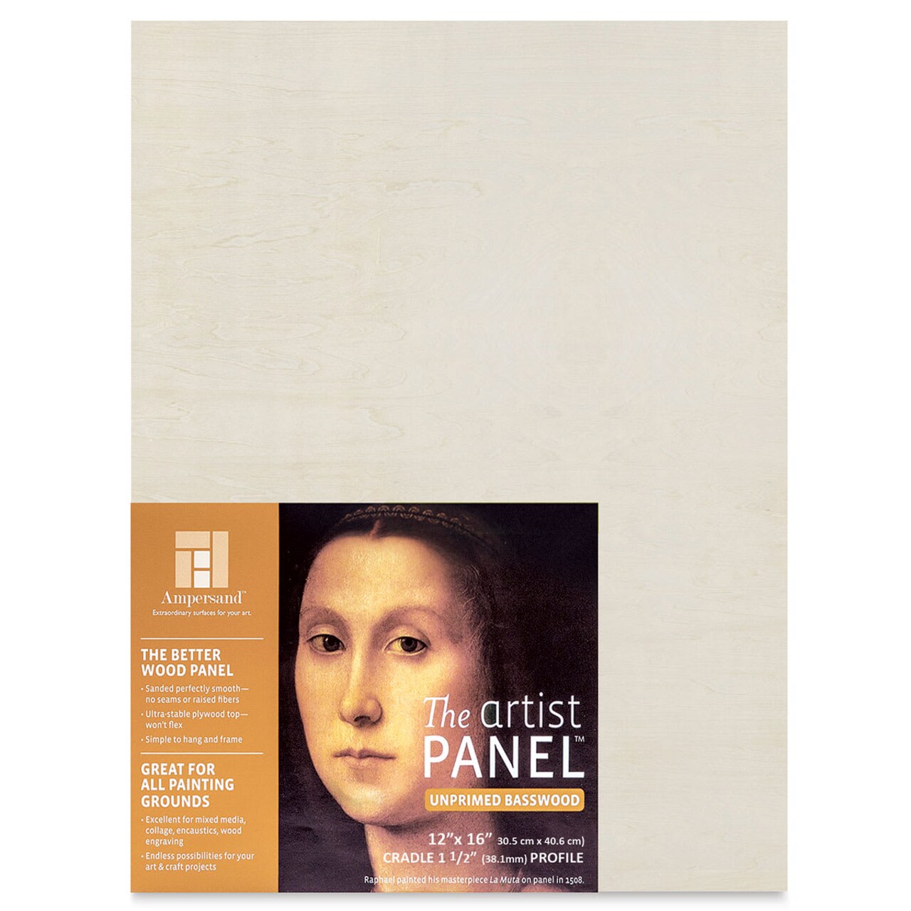 Ampersand Value Series Artist Wood Panel - 12" x 16", 1-1/2" Cradle